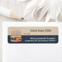 Patriotic Cake 1776–2026 Family Design Return Label