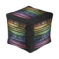 Equality Love Rainbow Brush Strokes LGBTQ ID656 Pouf