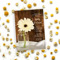 Mason Jar White Daisy Country Post Wedding Brunch Invitation