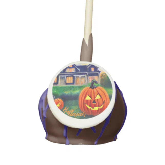 Halloween pumpkins illuminated cake pops