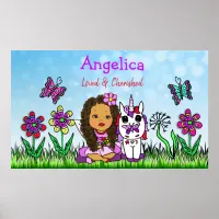 Pretty Personalized Fairy and Unicorn Poster