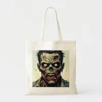 Zombie  Halloween Personalized Trick or Treat Tote Bag