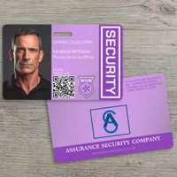 Purple Custom Security Guard Photo Badge