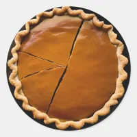 Pumpkin Pie with Crust Classic Round Sticker