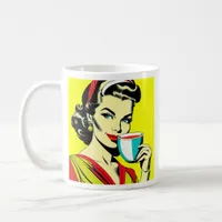 Funny Sarcastic Retro Lady Coffee Humor Coffee Mug