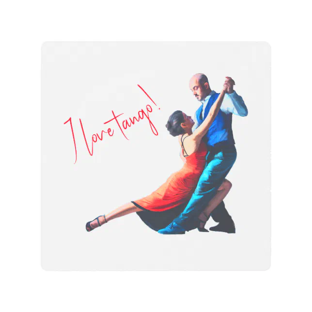 Tango dancers - hand painting  metal print