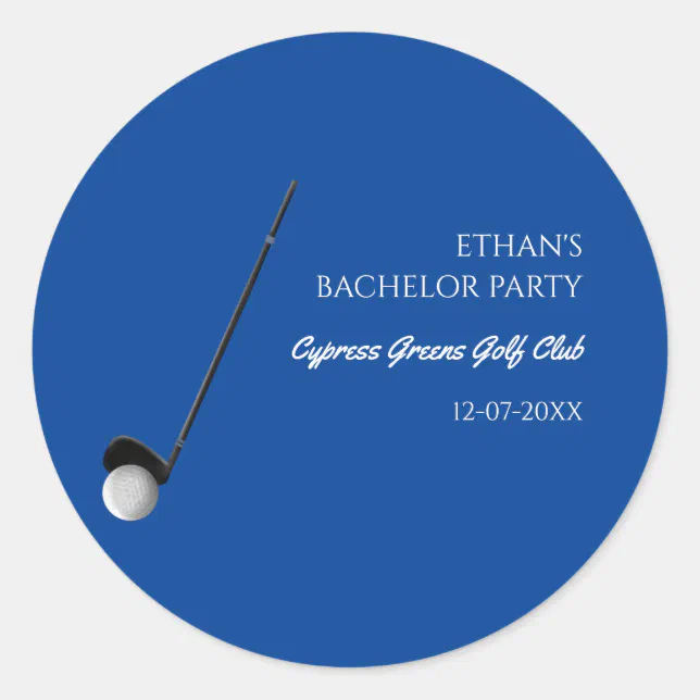 Golf Bachelor Party - Golfing trip Classic Stylish Classic Round Sticker