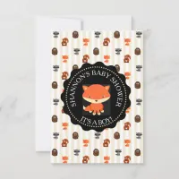 Cute Woodlands Animals Fox Baby Shower Invitation