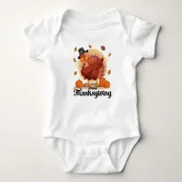 Happy Thanksgiving Typography Baby Bodysuit