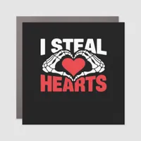 Steal Hearts Funny Valentine Skeleton Hands Style Car Magnet
