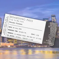 New York Map Boarding Pass Travel Plane Ticket 