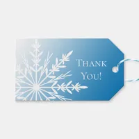 Snowflake on Blue Winter Wedding Favor Tags