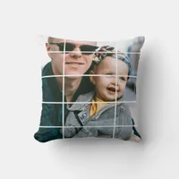 Custom Double Sided Full Photo Grid Style Throw Pillow