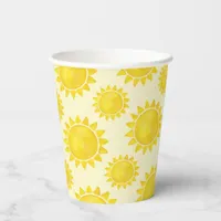 Watercolor Sunshine Birthday Paper Cups – Boho 1st
