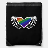 Pride - Skeleton Hands Holding Heart Classic Drawstring Bag