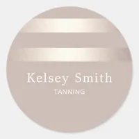 Elegant Bronze and Faux Gold Foil Classic Round Sticker