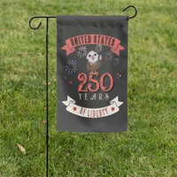 Patriotic US 250 Years of Liberty Cartoon Eagle  Garden Flag