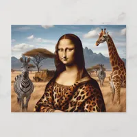 Mona Lisa Goes on Safari Postcard