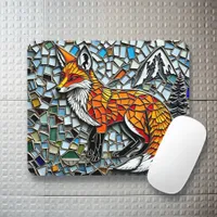 Mosaic Tile Fox Wildlife Art Mouse Pad