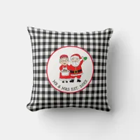 Mr and Mrs Santa Claus Personalized   Throw Pillow