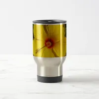 Yellow Hibiscus Flower Travel Mug