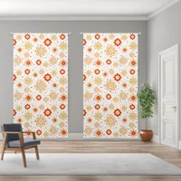 Retro Mid-Century Modern Design Red Gold 50x96 in Blackout Curtains