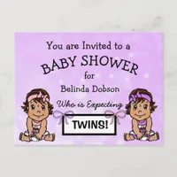 Cute HIspanic Twin Girls Baby Shower Invitations