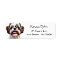 Cute Shih Tzu Puppy Dog Personalized Label