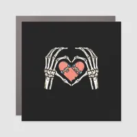 Skeleton Hand Heart Skateboard Valentines Day Funn Car Magnet