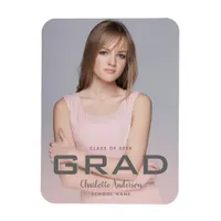 Graduation photo rose gold modern magnet