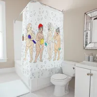 Funny Old People Covered in Bubbles   Shower Curtain