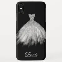 *~* White Bridal Gown Glitter Bride iPhone XS Max Case