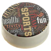 Fitness Word Cloud Red/White ID284 Chocolate Dipped Oreo