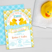 Twins Rubber Duck Baby Shower Invitation – Gender 