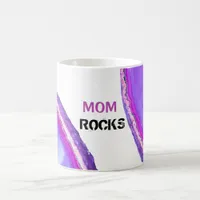 *~* MOM ROCKS Stones Crystals Lapidary Agate Coffee Mug