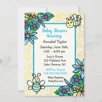 Whimsical Honey Bee Boy's  Baby Shower Invitation