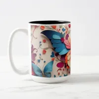 Cute Butterfly Two-Tone Coffee Mug