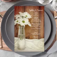 White Daisies in Milk Bottle Barn Wedding Menu