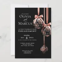 ENGAGEMENT | Winter Pink and Onyx Baubles  Invitation