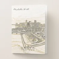 City Skyline Miami Sepia ID394 Pocket Folder