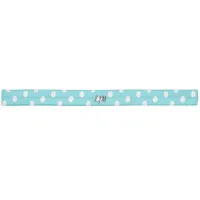 Polka Dot Patterned Retro Cool Monogram Turquoise Elastic Hair Tie