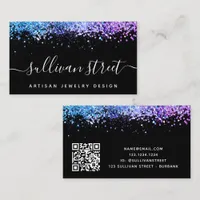 Signature Script Glitter Glam QR Code  Business Card