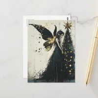Adorable Fantasy Christmas Fairy Postcard