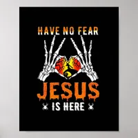 Jesus Is Heart Skeleton Hand Minimal Design Poster