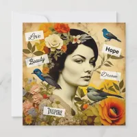Hope, Love, Beauty, Dream Vintage Lady