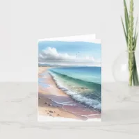 Coastal Tropical Beach Thank You Card