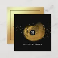 Black and Gold Square Business Card