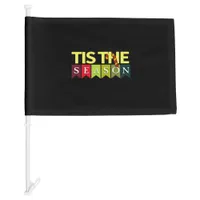 Tis Season Christmas Santa Funny Trendy Car Flag