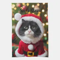 Customizable Christmas Santa Claws Kitchen Towel