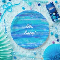 Oh Baby | Blue Baby Shower  Paper Plates